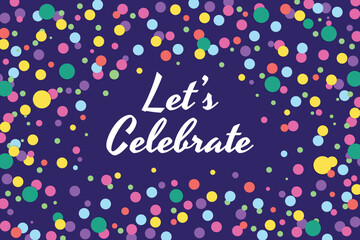 Flat Happy Birthday Composition with Confetti