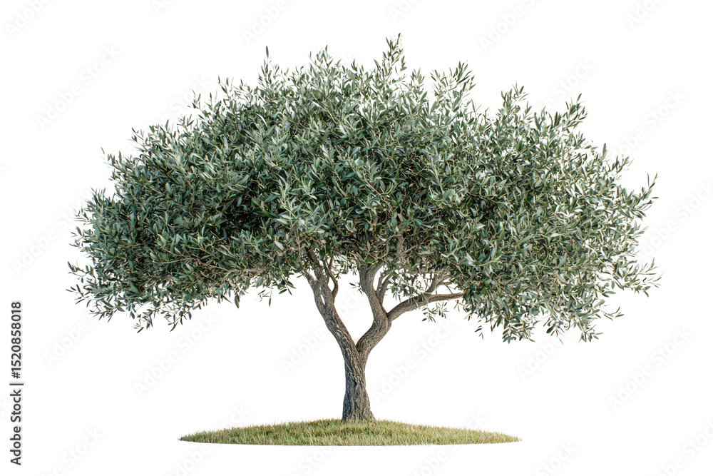 Poster a lush, full olive tree isolated on a transparent background, ideal for digital design background re