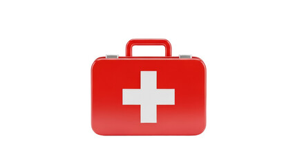 Fototapeta premium Red medical kit with white cross