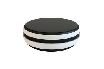 Round black and white striped stool furniture interior design element home decor isolated on transparent background