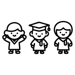 Graduation, university student, diploma scroll, proud scholar, academic ceremony for vector style layout, school end moment art, education icon banner, celebration graphic image