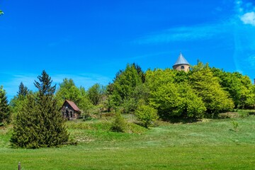Obraz premium beautiful nature in krusne hory mountains in czechia