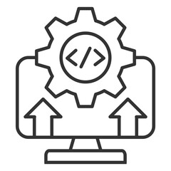 Code Deployment Outline Icon