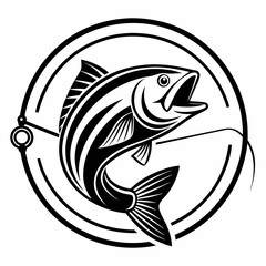 fish with hook vector 
