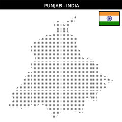 Fototapeta premium Small dots map of punjab in India