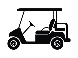 Minimalist Golf Cart Icon: Simple Vector for Sports, Recreation, and Transportation Designs


