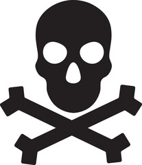 Skull and bones icon design. Skull with crossed bones vector design.