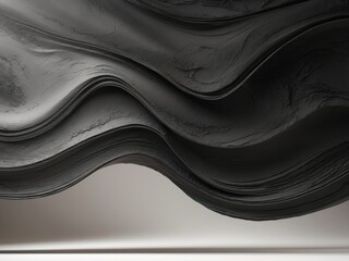 Abstract Black Waves. A Study in Texture and Form, Creating a Minimalist Vision.