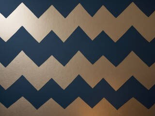 Navy Blue and Gold Zig Zag Pattern Background, Modern Interior Design.