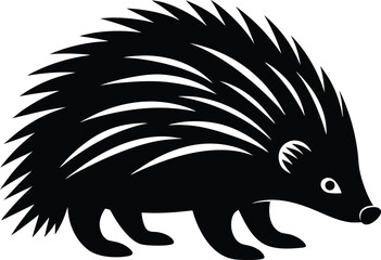 vector illustration of a cartoon hedgehog