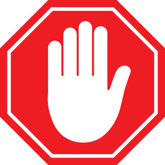 Stop road sign. Red stop sign.