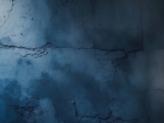 Dark Blue Cracked Wall Texture, Aged Concrete Surface, Abstract Background