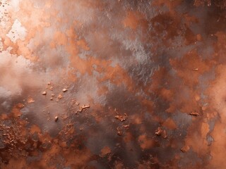 Aged Metal Surface with Eroded Copper Coating, Abstract Texture and Industrial Feel.