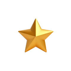 3d, golden star on white background - 1
