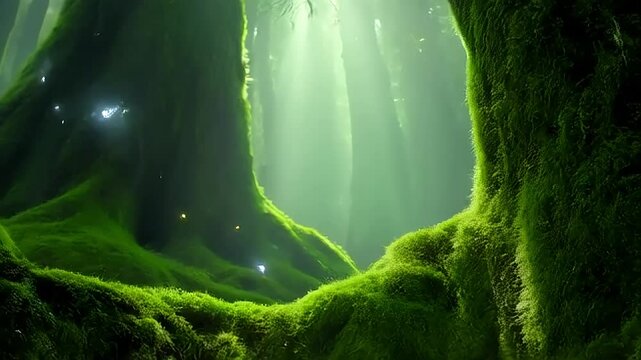 Lush, Moss-Covered Forest Floor