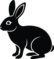 black silhouette of a rabbit
