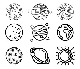 vector illustration of planet silhouette