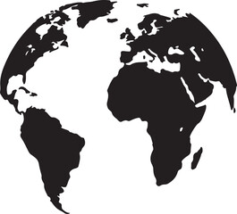 Earth Location Silhouette Vector Illustration