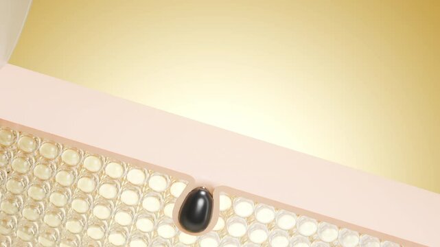 Illustration of hair removal cream product. The cream scraper goes through, removing all the cream and hair on the skin, leaving the skin smooth, white and hairless.