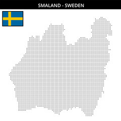 Small dots map of Smaland in Sweden