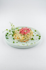 Fresh and delicious salad with dressing