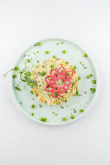 Fresh and delicious salad with dressing