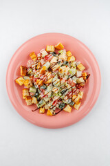 Fresh and delicious salad with dressing