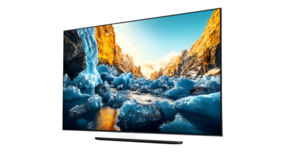 UHD smart TV monitor displayed against a clean white backdrop