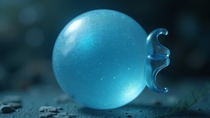 Close up image of blue water droplets
