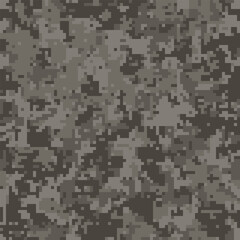 Abstract grayscale digital camouflage pattern. Seamless texture ideal for backgrounds, textile design, military or urban themed projects.