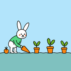 Obraz premium rabbit and carrot