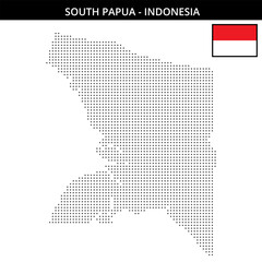 Small dots map of south-papua in Indonesia