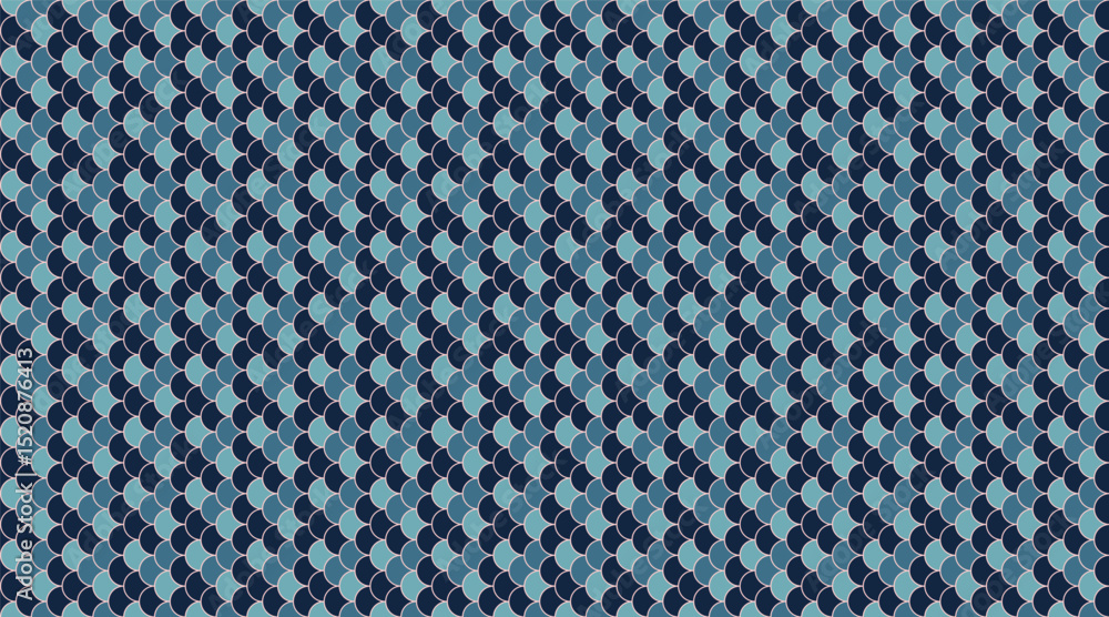 Poster elegant geometric pattern with overlapping scales in calming blues. perfect for backgrounds, textile