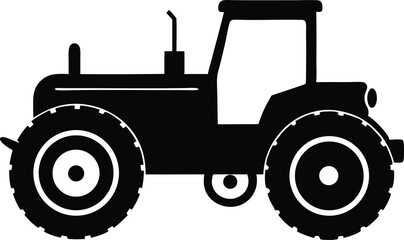  old tractor silhouette vector 
