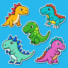 Obraz premium stickers dinosaur theme cute activities for kids printable school supplies back to school sticker set