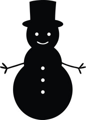  Snowman silhouette vector 