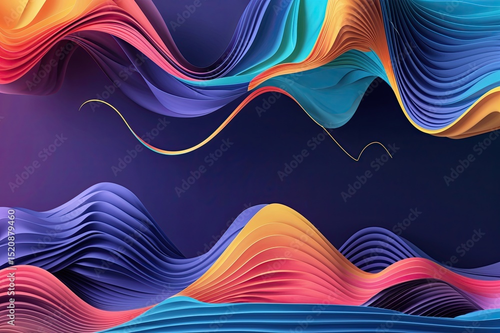 Poster abstract geometric design with colourful wave lines for business and network communication