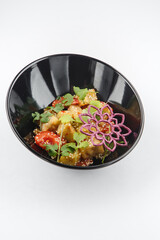 Fresh and delicious salad with dressing