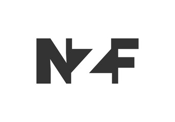 NZF logo design. Initial letter N Z F bold font style for tech startups, consulting, corporate branding. Creative company name, headlines typography identity, trendy logotype.