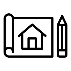Blueprint icon. Vector line icon