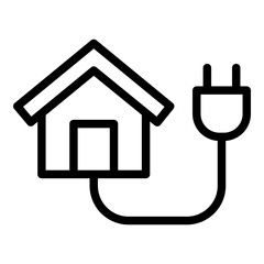 House electricity icon. Vector line icon