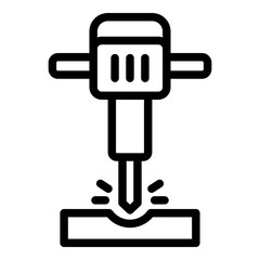 Jackhammer icon. Vector line icon