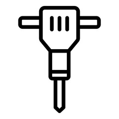 Jackhammer icon. Vector line icon