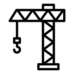 Tower crane icon. Vector line icon