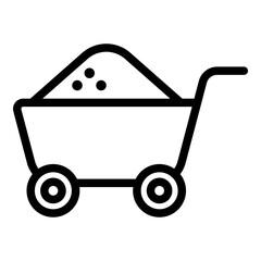 Wheelbarrow icon. Vector line icon