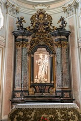 An altarpiece depicting Virgin Mary and Baby Jesus of the chapel in Chiesa Parrocchiale di San Marco (Eng.: Church of St. Mark), Milan, Italy