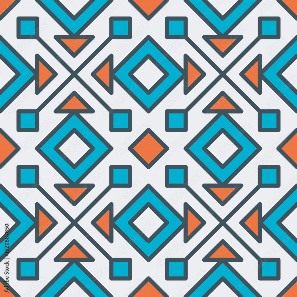 Poster geometric line style seamless pattern with abstract shapes design element