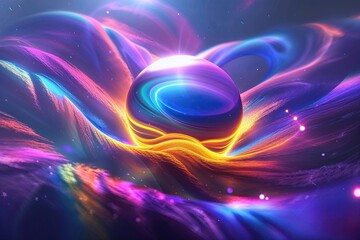 Vibrant Rainbow Iris Visualization in 3D Design for Immersive Virtual Reality Experience