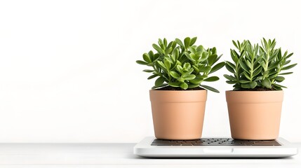 Fototapeta premium Nurturing greenery potted succulents indoor space still life photography minimalist decor close-up view home aesthetics