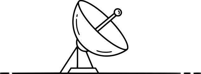 Obraz premium satellite dish, black and white, simple geometric shapes, minimalist, line art, vector